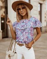 Colorful Top With Ruffles