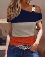 Casual Top With Golden Buckle
