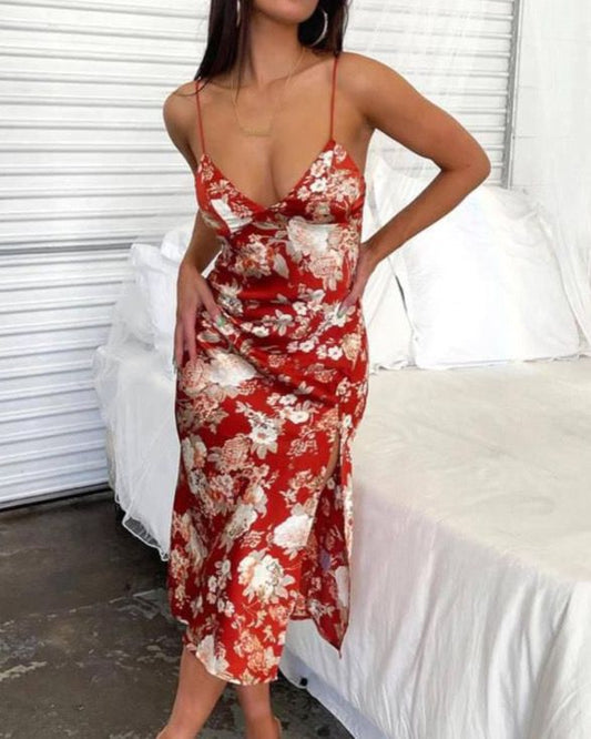 Floral Satin Dress