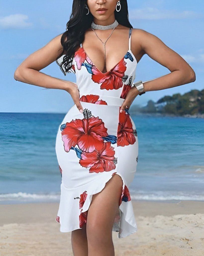 Floral Dress With Ruffles