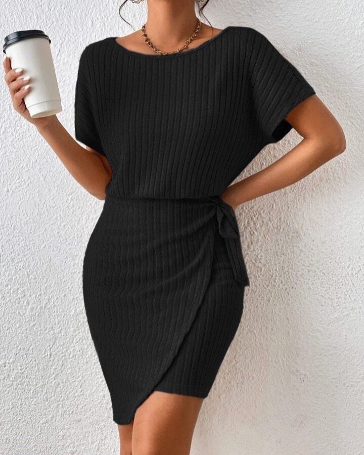 Cotton Dress With A Tie