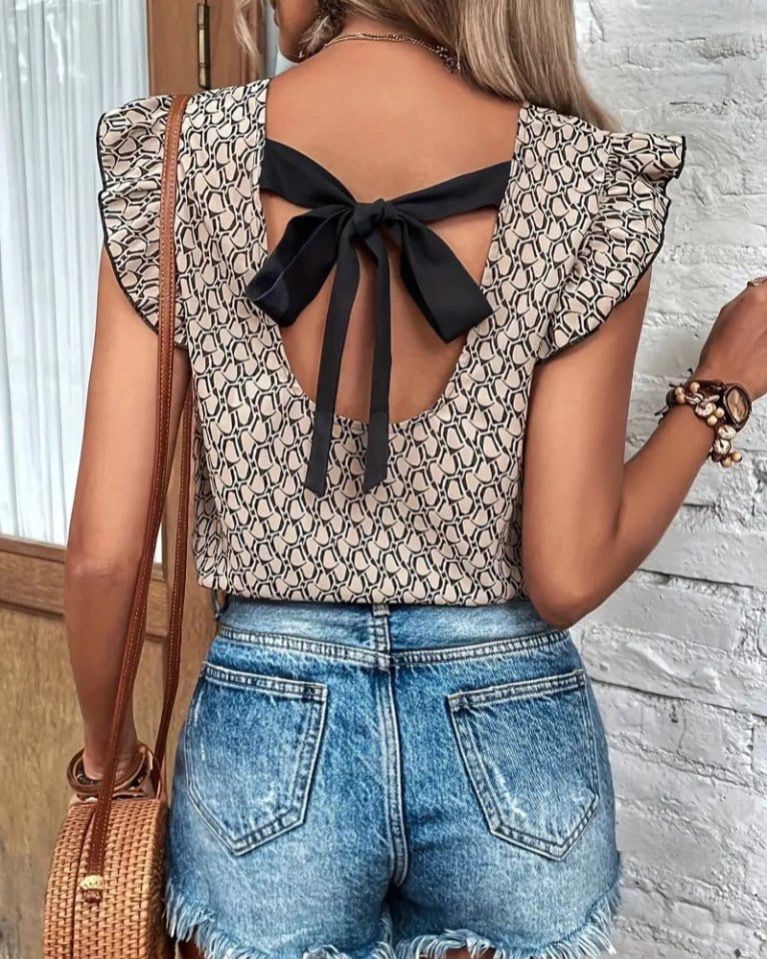 Stylish Top With A Tie On Back