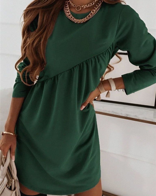 Wide Cotton Short Dress