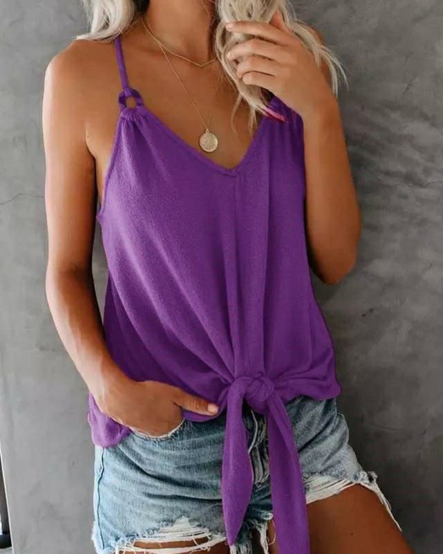 Cotton Top With Rings And A Tie