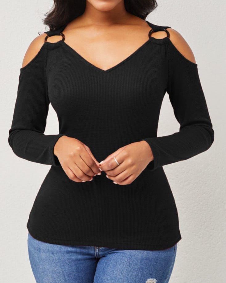 Long Sleeve Top With Rings