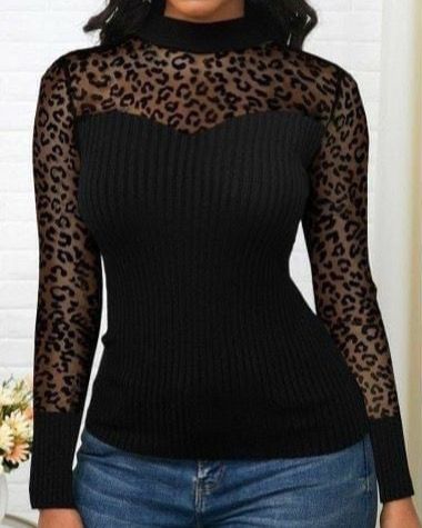 Leopard Stylish Chiffon Top