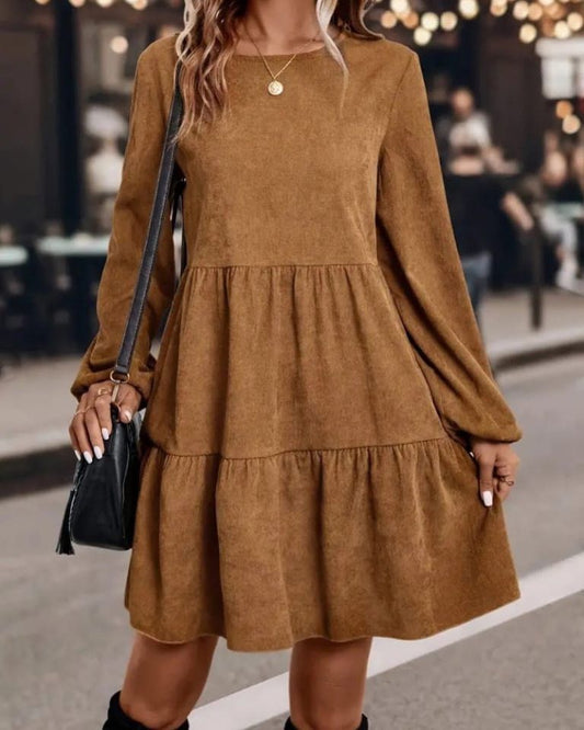Stylish Wide Long Sleeve Short Dress