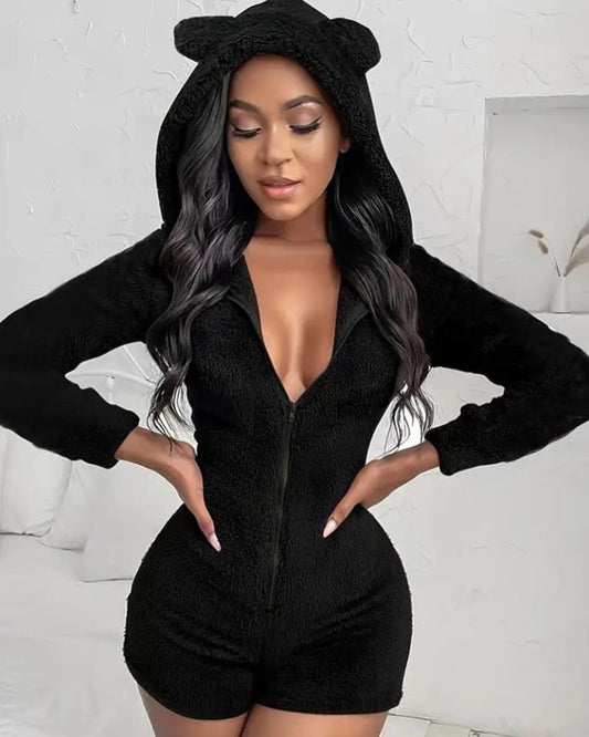 Hooded Fleece Jumpsuit