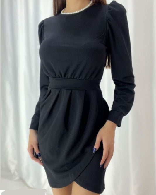 Elegant Long Sleeve Short Dress