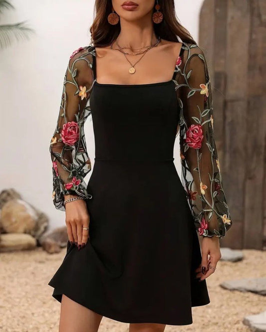 Beautiful Dress With Floral Sleeve