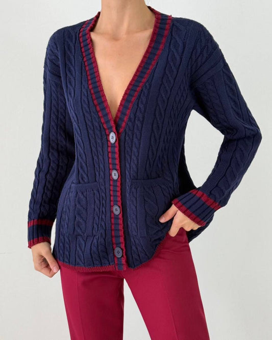 Wool Casual Cardigan With BUTTON