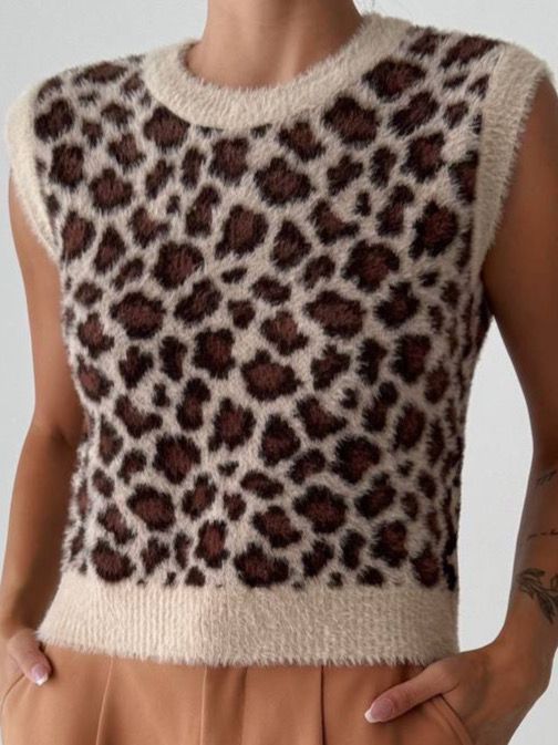 Leopard Wool Vest