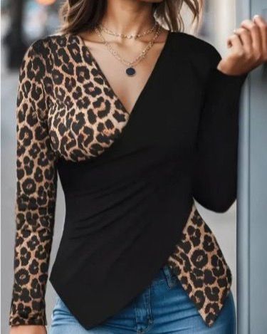 Leopard Cross Cotton Top