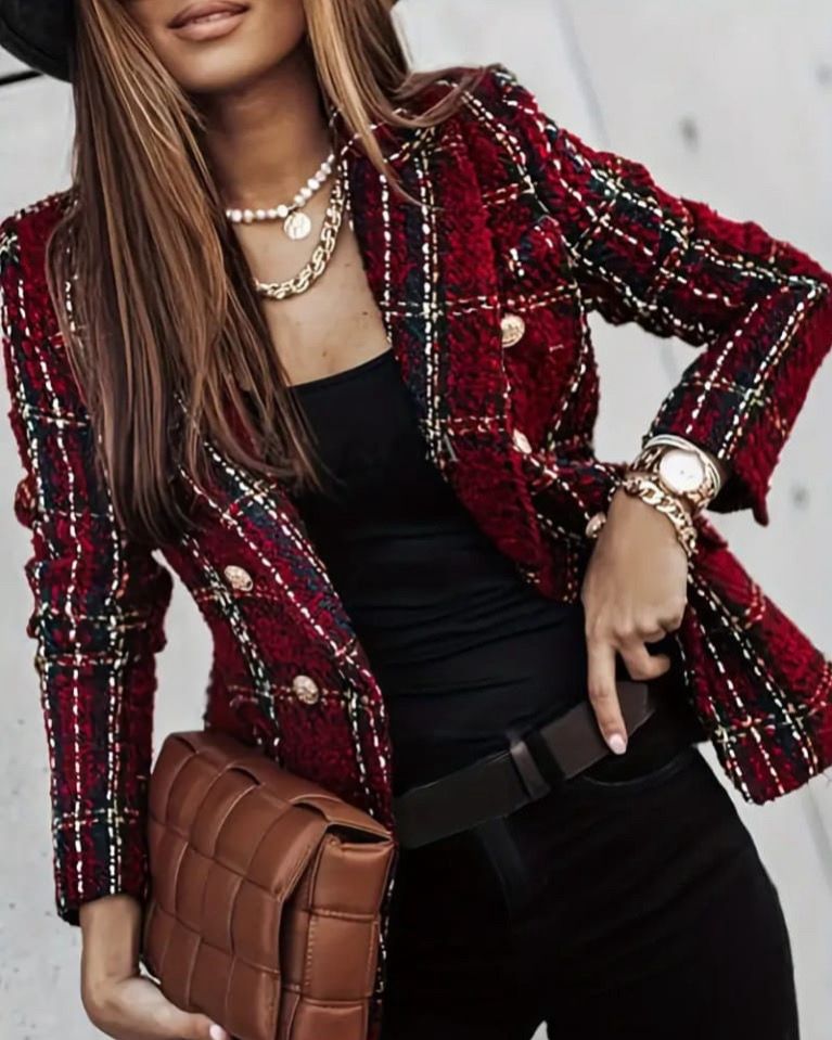 Classic Multicolor Blazer With Buttons