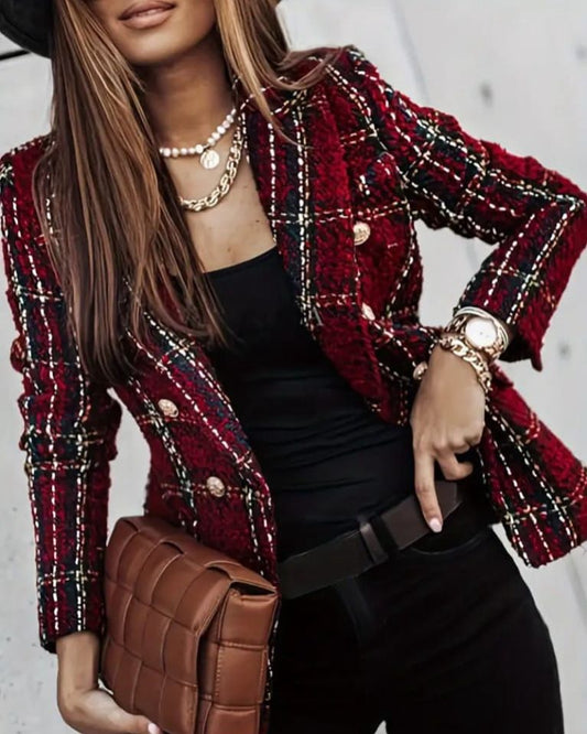 Classic Multicolor Blazer With Buttons