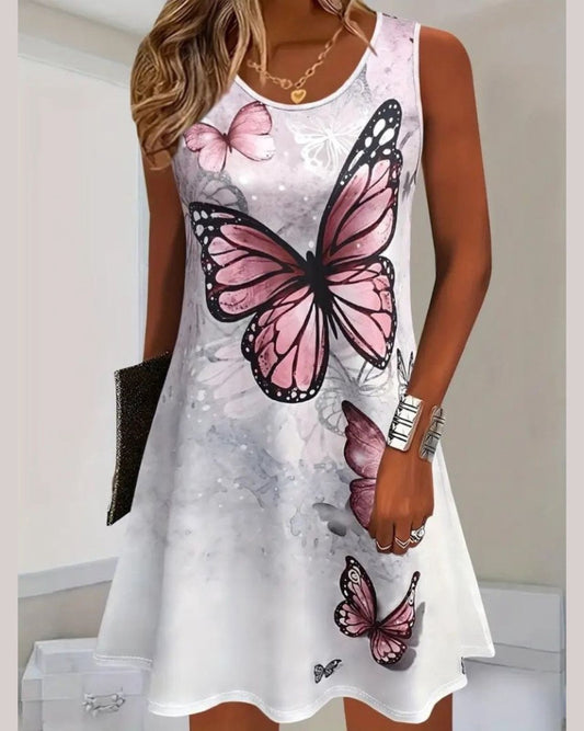 Cut Short Lycra Dress With Butterfly