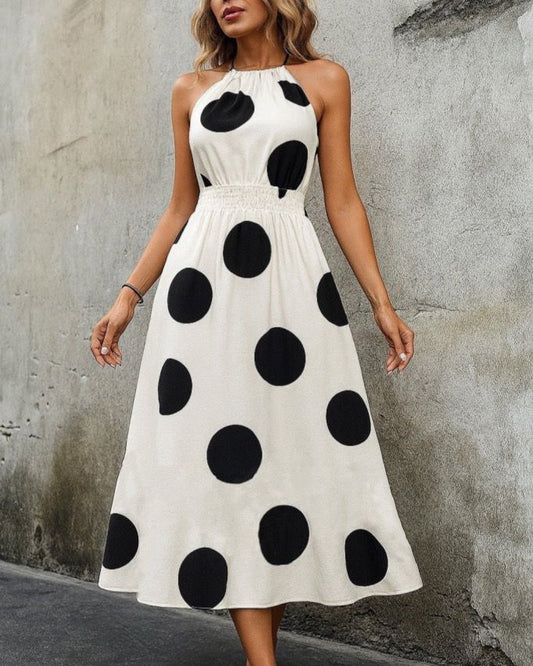 Polka-Dot Wide Two Colors Dress