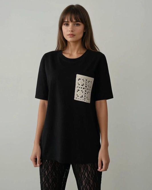 Broderie Pocket T-Shirt