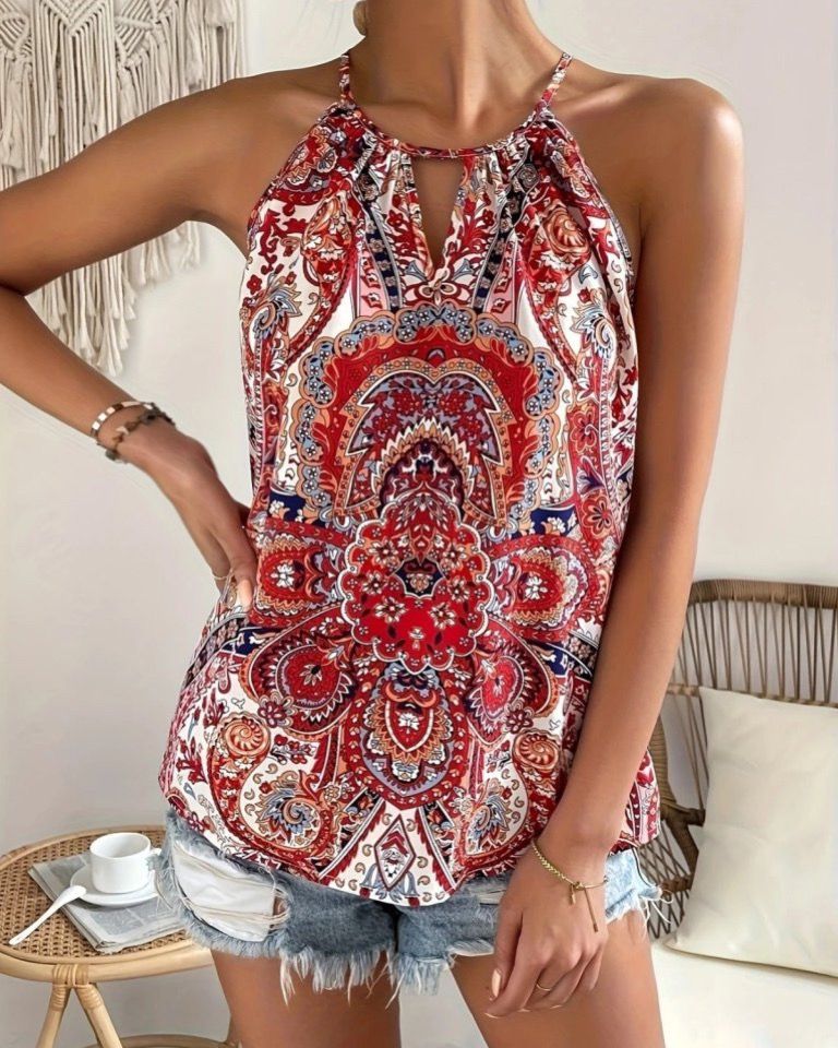 Floral Sleeveless Cotton Top