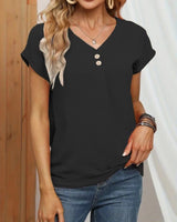 Short-Sleeve Top With Button
