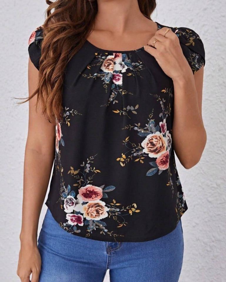 Floral Short-Sleeve Top