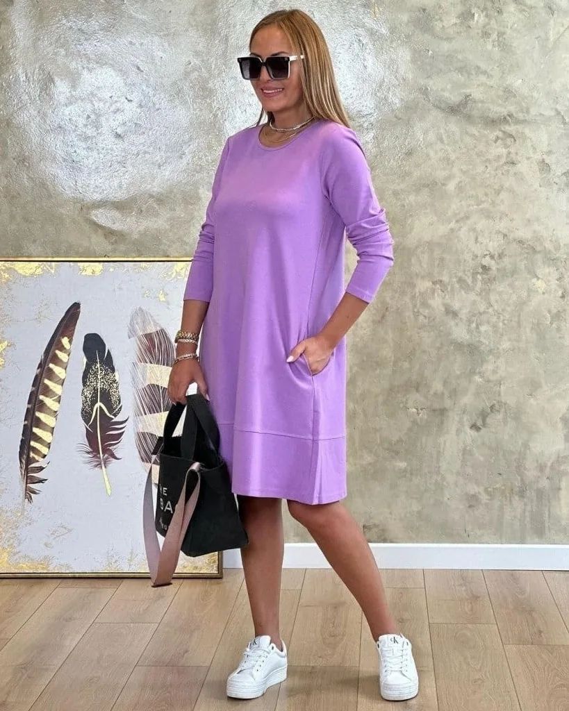 Cotton Long Sleeve Dress