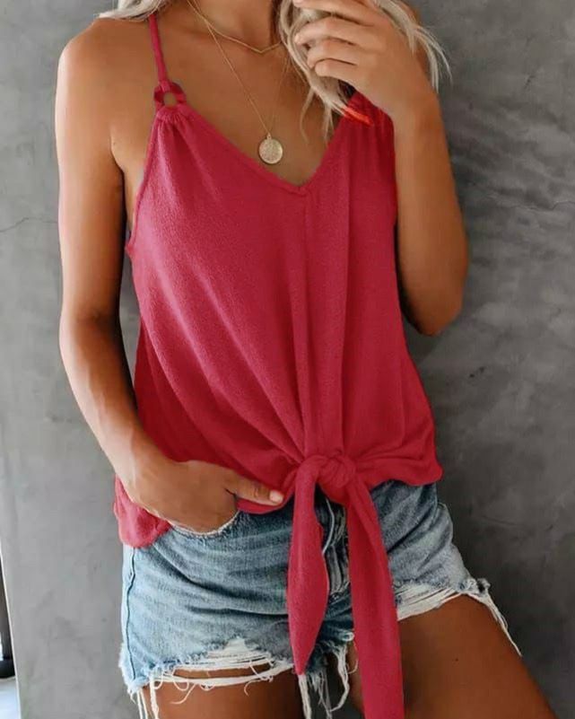 Cotton Top With Rings And A Tie