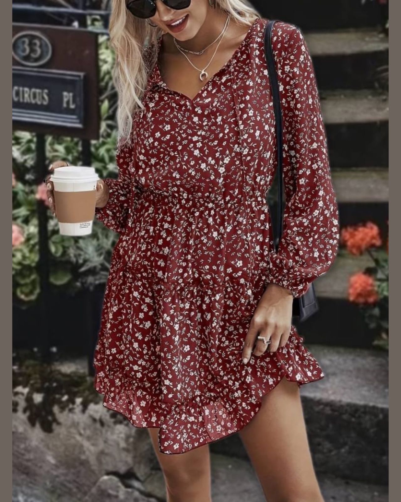 Wide Floral Dress