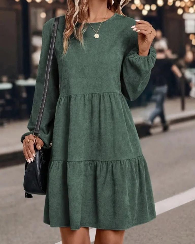 Stylish Wide Long Sleeve Short Dress