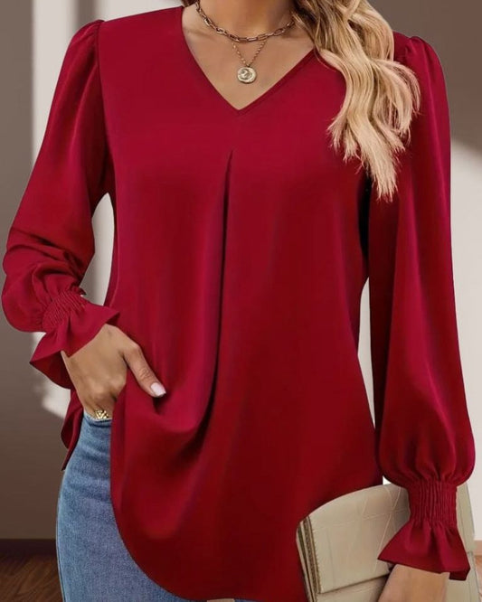 Wide Simple Long Sleeve Top