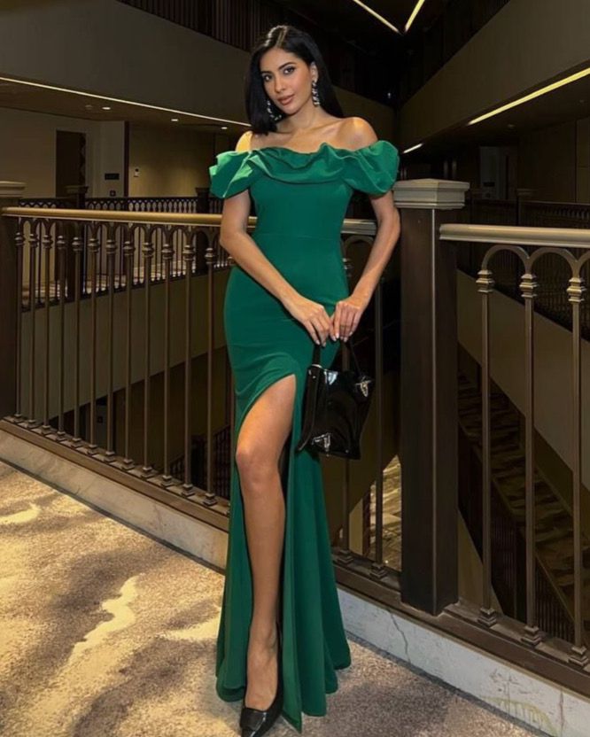 Evening Dress With Ruffles