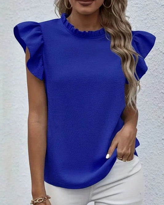Sleeveless Top With Ruffles