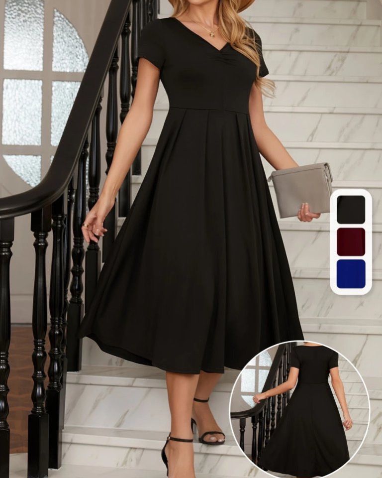 Wide Short Sleeve Dress