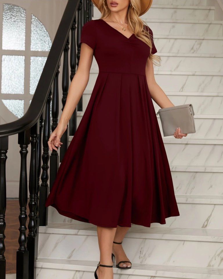 Wide Short Sleeve Dress