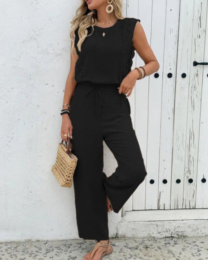 Casual Set Sleeveless With Laces