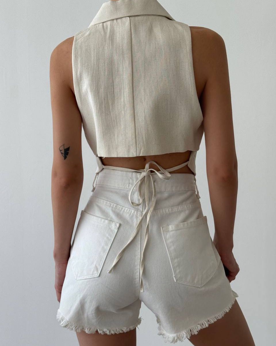 Stylish Vest With Tie ON The Back