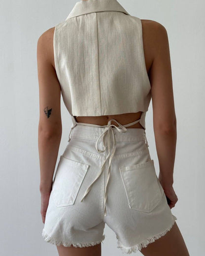 Stylish Vest With Tie ON The Back