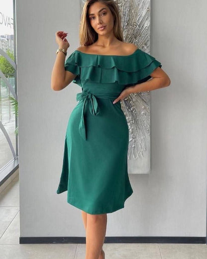 Elegant Dress With Ruffles