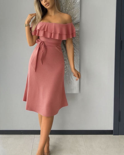 Elegant Dress With Ruffles
