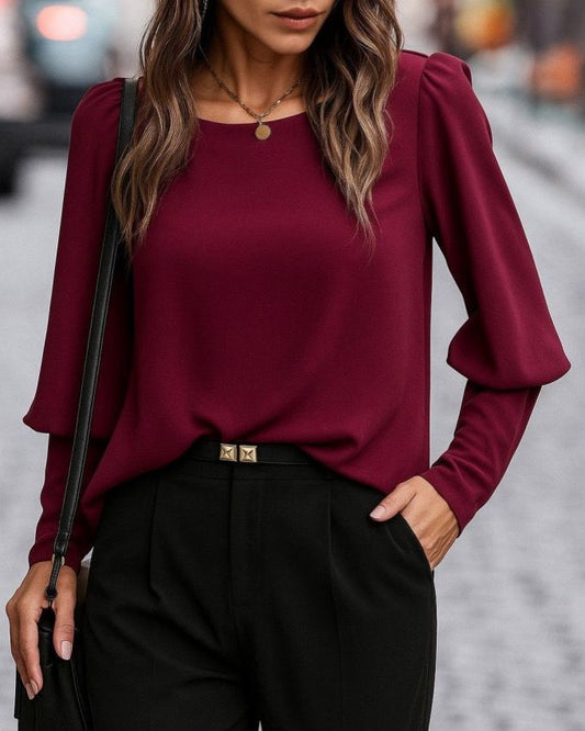 Long Sleeve Top With Buttons On Back