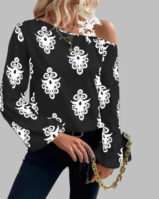 Two Colors Long Sleeve Top With Laces
