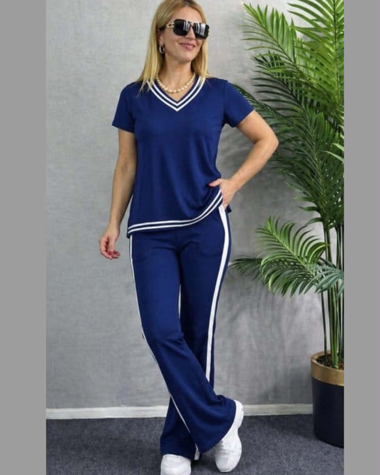 Two Colors Cotton Set Short Sleeve
