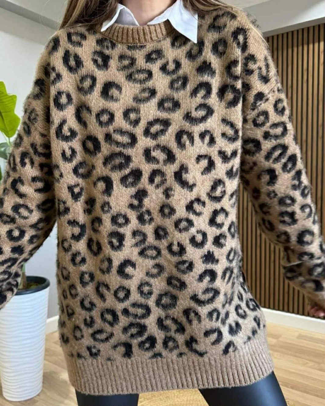 Leopard Wool Blouse