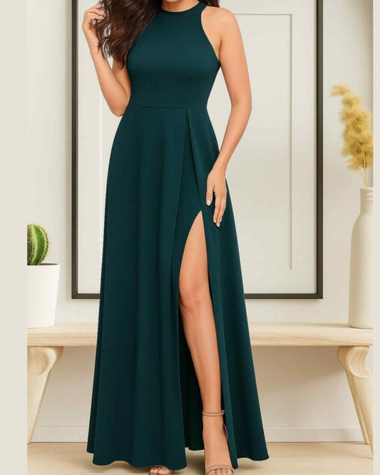 Sleeveless Long Dress with Slit