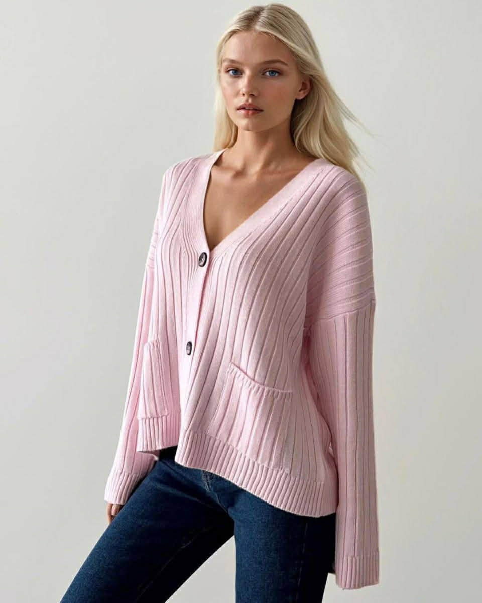 Wool Stripped Elegant Cardigan