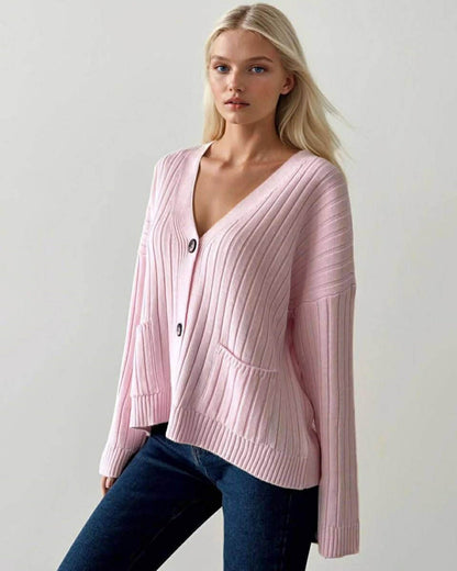 Wool Stripped Elegant Cardigan