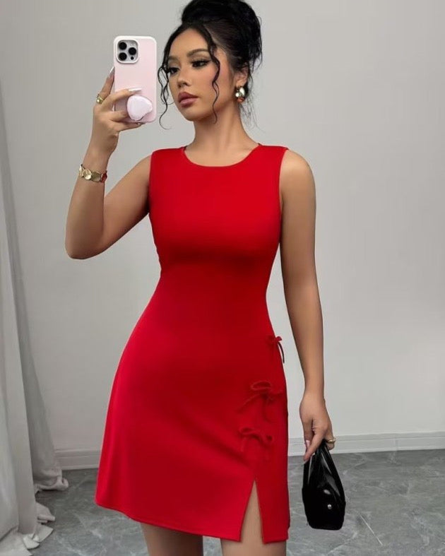 Chic & Minimalist Style Sleeveless Short Dress