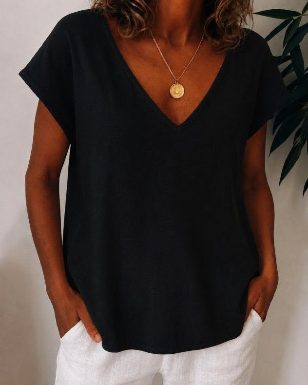 V-Neck Short Sleeve Top