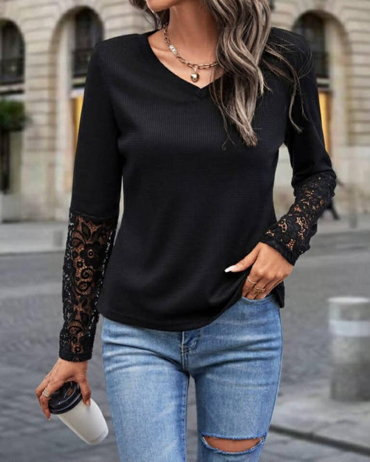 Long Sleeve Top with laces On Sleeve