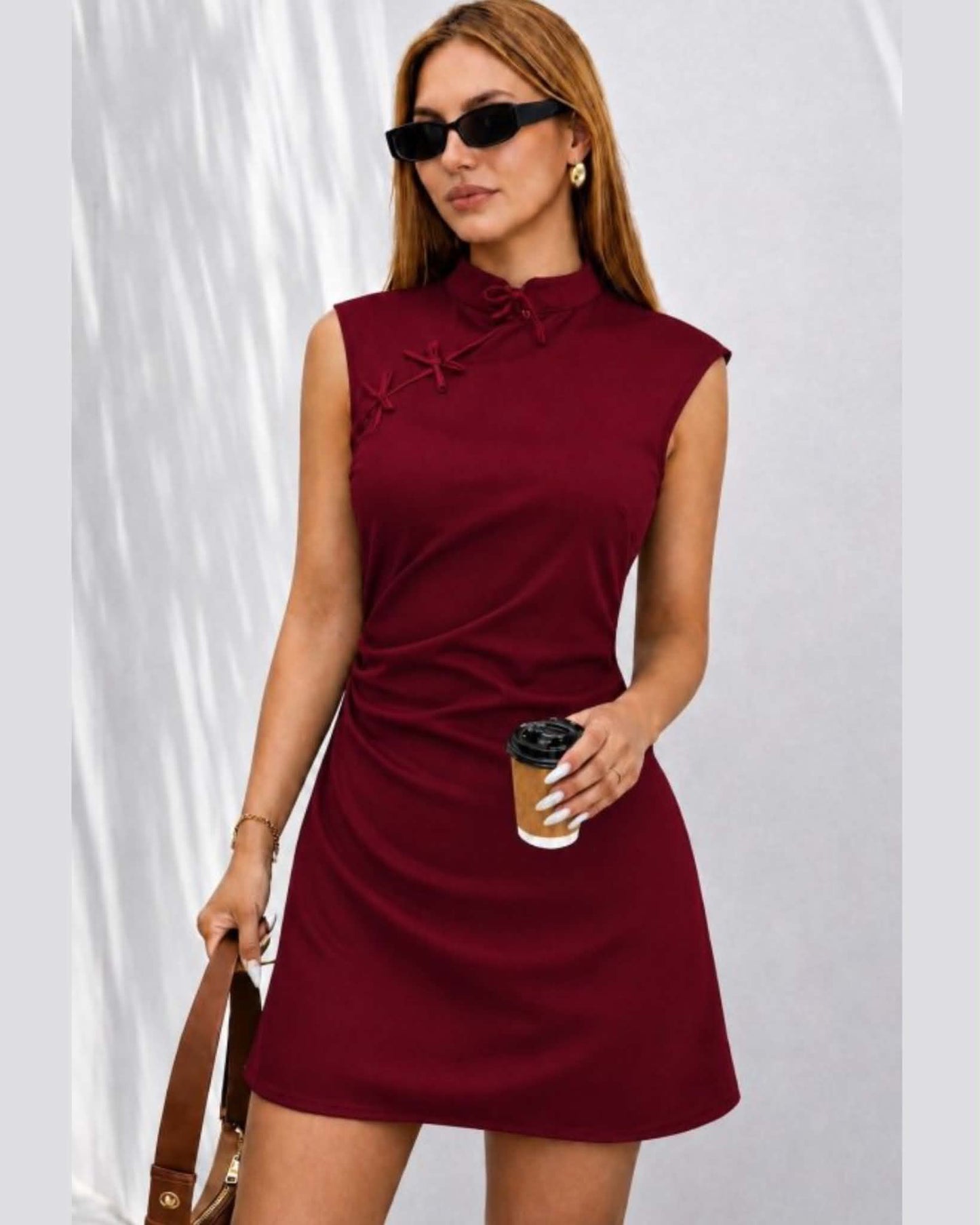 Cut Short Dress With Ties